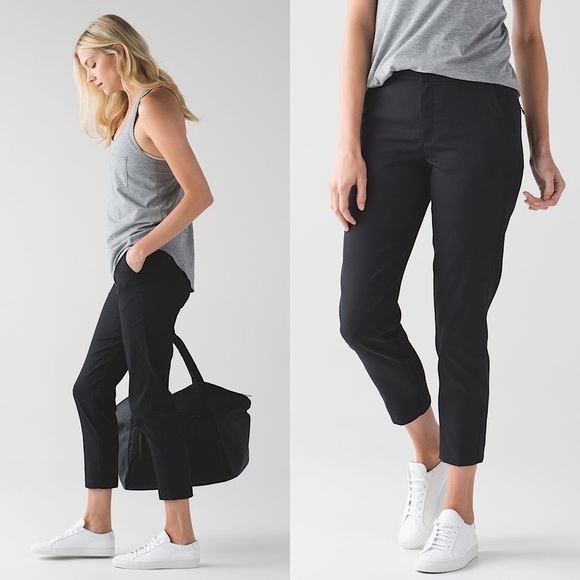 LULULEMON Mid Rise Zipper Pocket Ankle Cropped Performance City Trek Trouser 6 - Picture 1 of 7